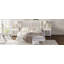 Lit plateforme en bois avec tête de lit en forme de gourde, lit plateforme de style rétro avec support à lattes en bois-571275399-571275397