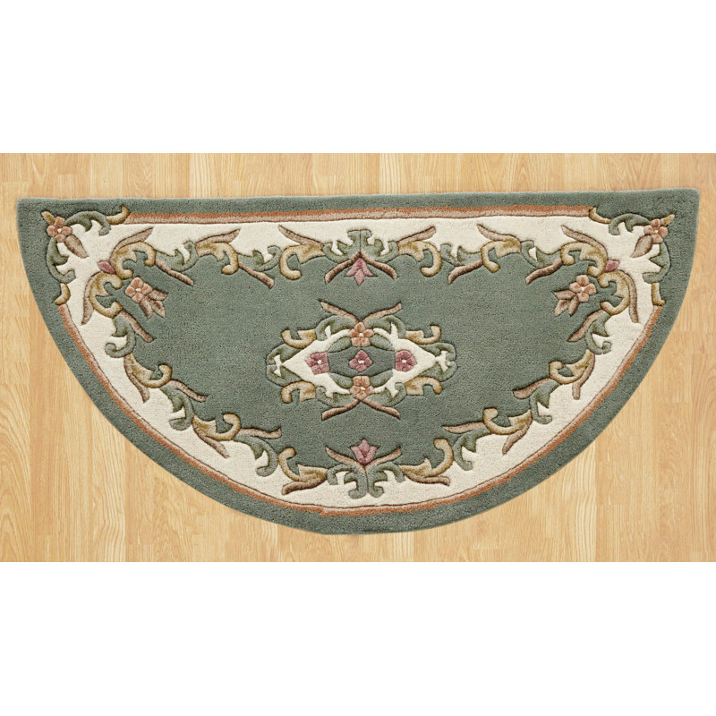 Hounslow Oriental Wool Hand Tufted Area Rug, Semi Circle 69 x 138cm