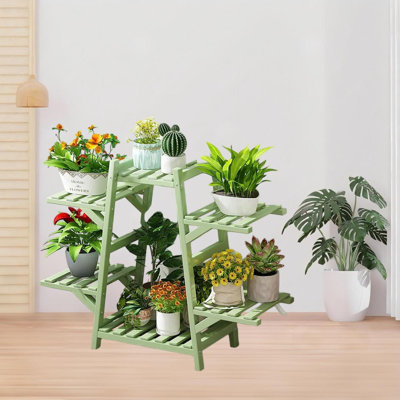 6 Tier Bamboo Plant Shelf Stand for Indoor and Outdoor