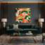 «Abstract Shapes 58», art mural sur toile verte-1347223084