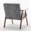 Chaise d'appoint avec revêtement en microfibre et structure en bois massif, mobilier de salon Mid-Century moderne classique pour sièges supplémentaires, gris-2114768385