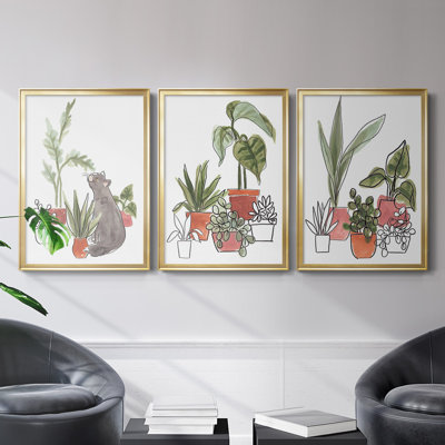 Toile encadrée de qualité supérieure Purrfect Plants IV - prête à être accrochée