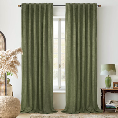 Rideaux occultants 100% naturels Goffredo pour chambre à coucher Double couche Drape Farmhouse