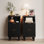 Table de chevet cannelée 11,8 "et table de chevet étroite avec 2 tiroirs