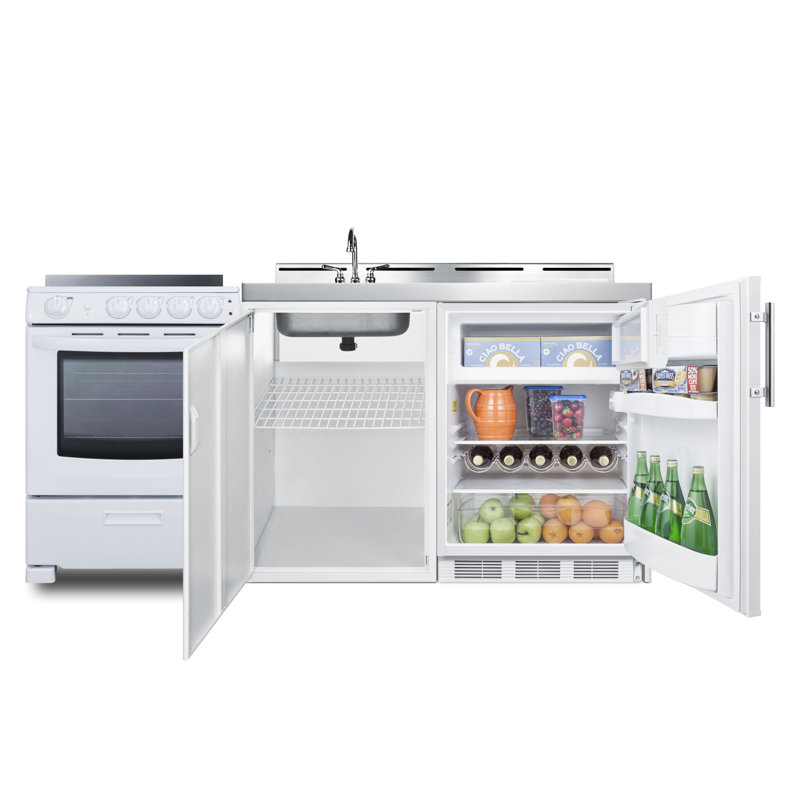 Summit Appliance All-In-One Combo Kitchens 5.1 Cubic Feet Kitchenette Mini Fridge with Freezer