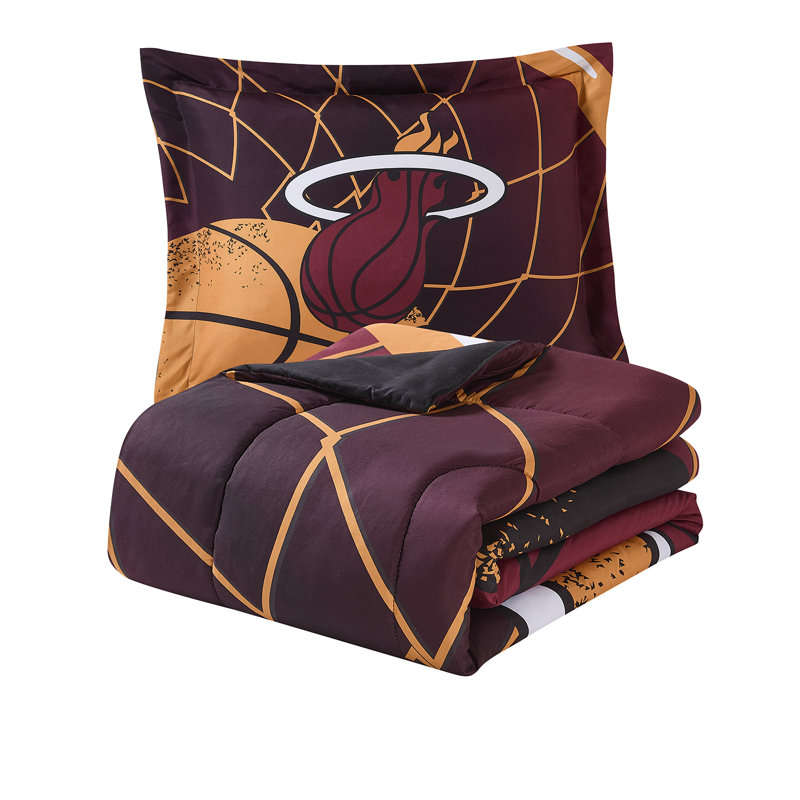 Nba Miami Heat Comforter & Pillow Sham Set, Twin Comforter + 1 Standard Sham