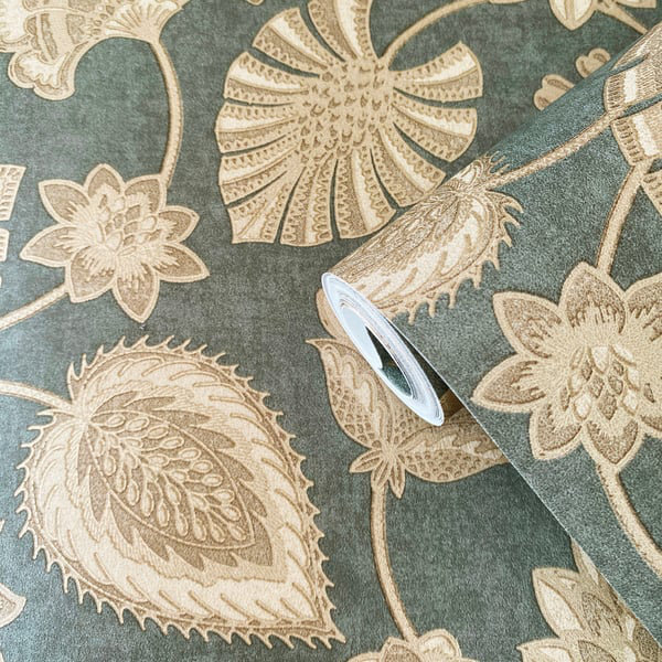 Elegance 10m x 53cm Wallpaper Roll, Green