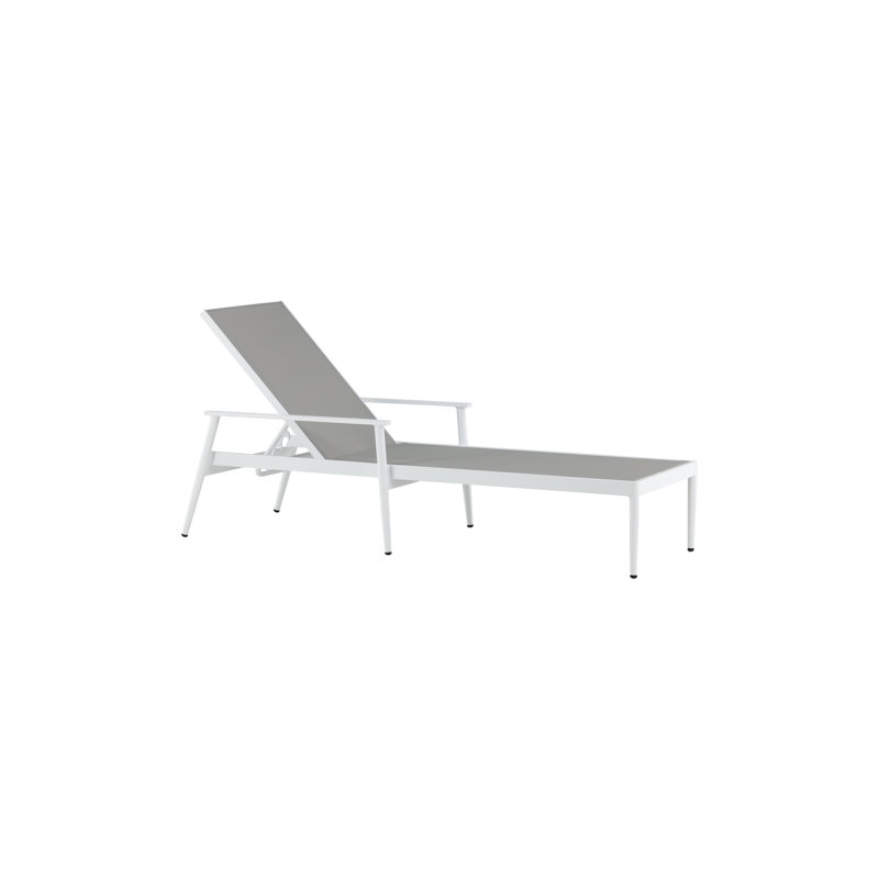 Elmerine 195cm Long Reclining Single Sun Lounger, White