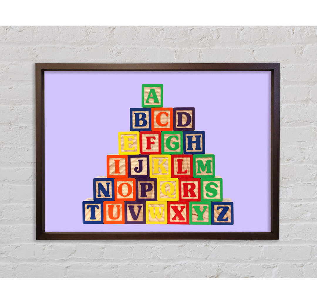 Alphabet Blocks Lilac - Einzelner Bilderrahmen Kunstdrucke auf Leinwand