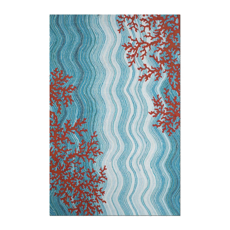 Tapis intérieur / extérieur en polypropylène tissé à la machine Cloverdale, Rectangle 2 pi 7 po x 4 pi 11 po