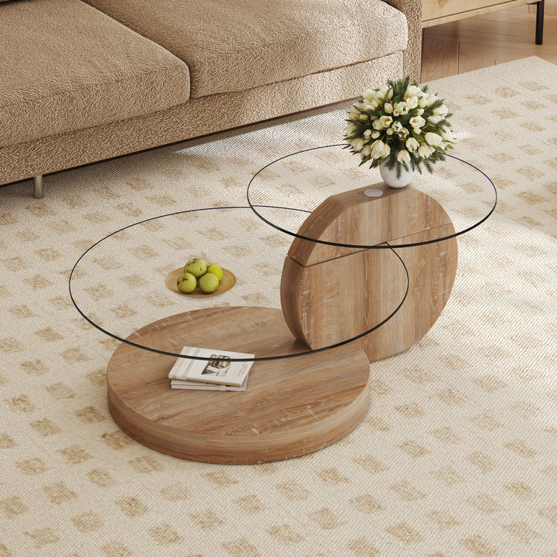 Table basse gigogne moderne Varese, Ivoire ivoire, Clair, H 17 po x l 42 po x P 31,5 po