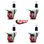 Poly Swivel 1-1/2 Inch Expanding Stem Caster Set Total Lock Brake