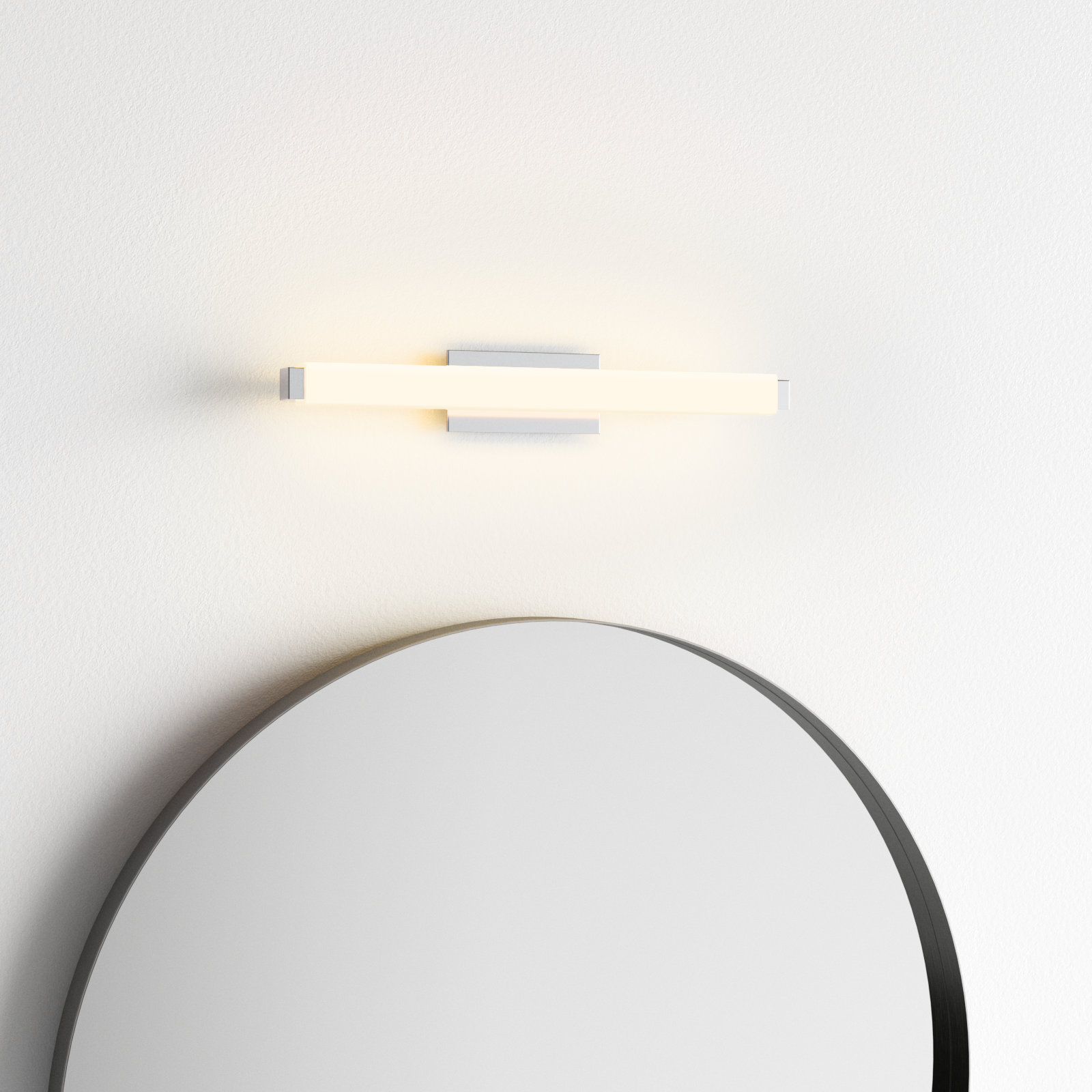 Erby Single Light Dimmable LED Flush Mounted Sconce, 3500K, Chrome, 3" H x 19.75" W x 3.38" D