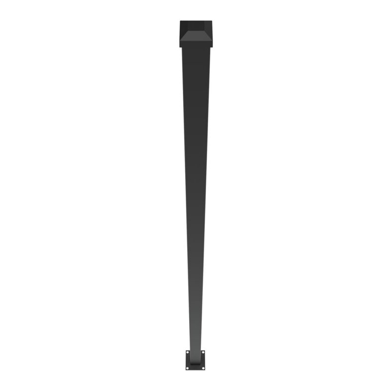 Matte Black Powder-Coated Steel Decorative Fence Post