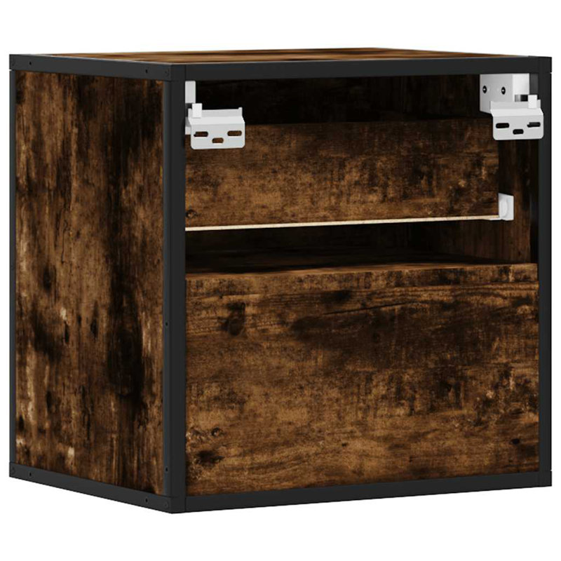 40 cm W Bedside Table, Smoked Oak