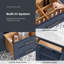 Meuble-lavabo double Tahoe 72 po bleu nuit, comptoir en pierre reconstituée avec dosseret, quincaillerie en laiton satiné-1752779220