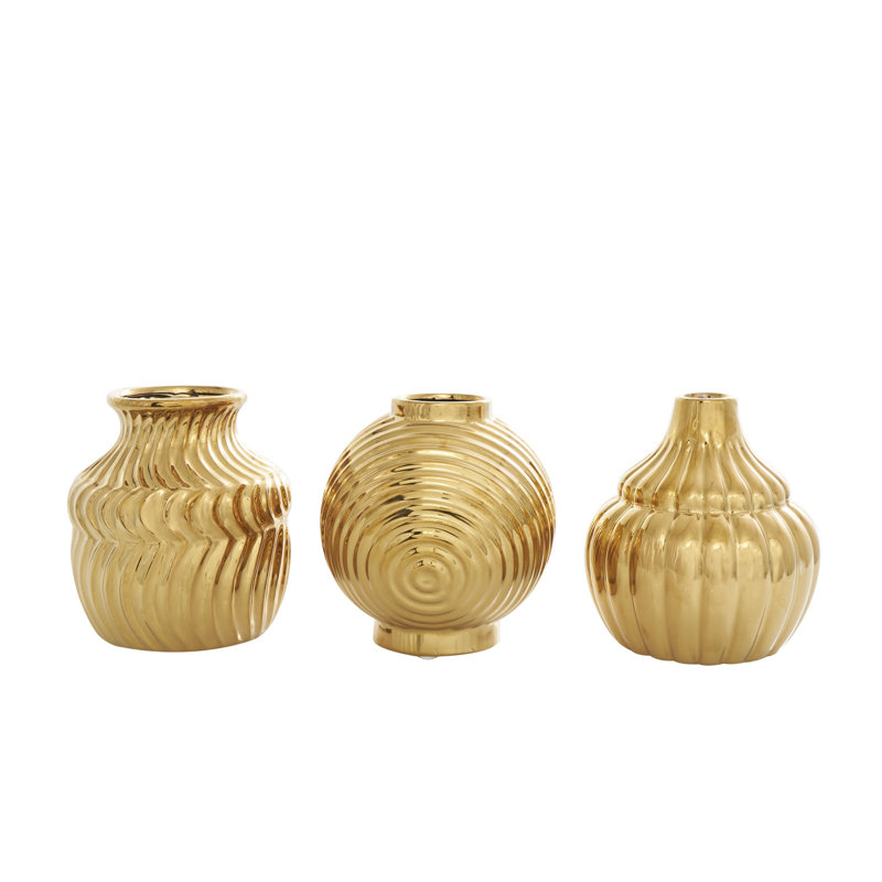 Milanni Ceramic / Porcelain Table Vase, Medium, Gold