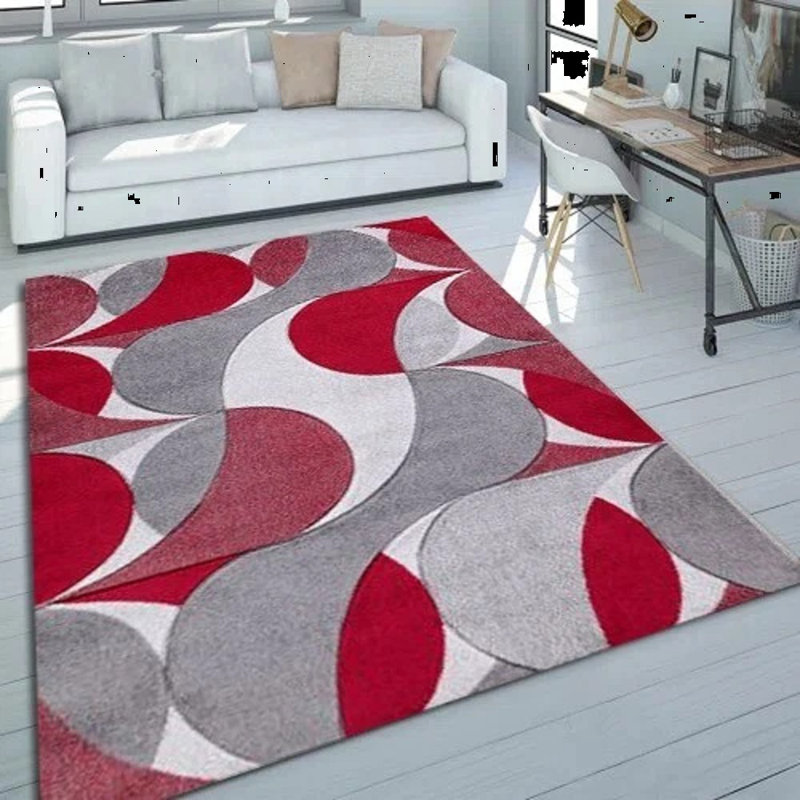 Area Rug, Rectangle 200 cm x 290 cm, Red