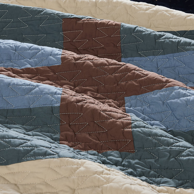 SHIPROCK F/Q QUILT SET TAN, Queen Quilt + 2 Pillowshams