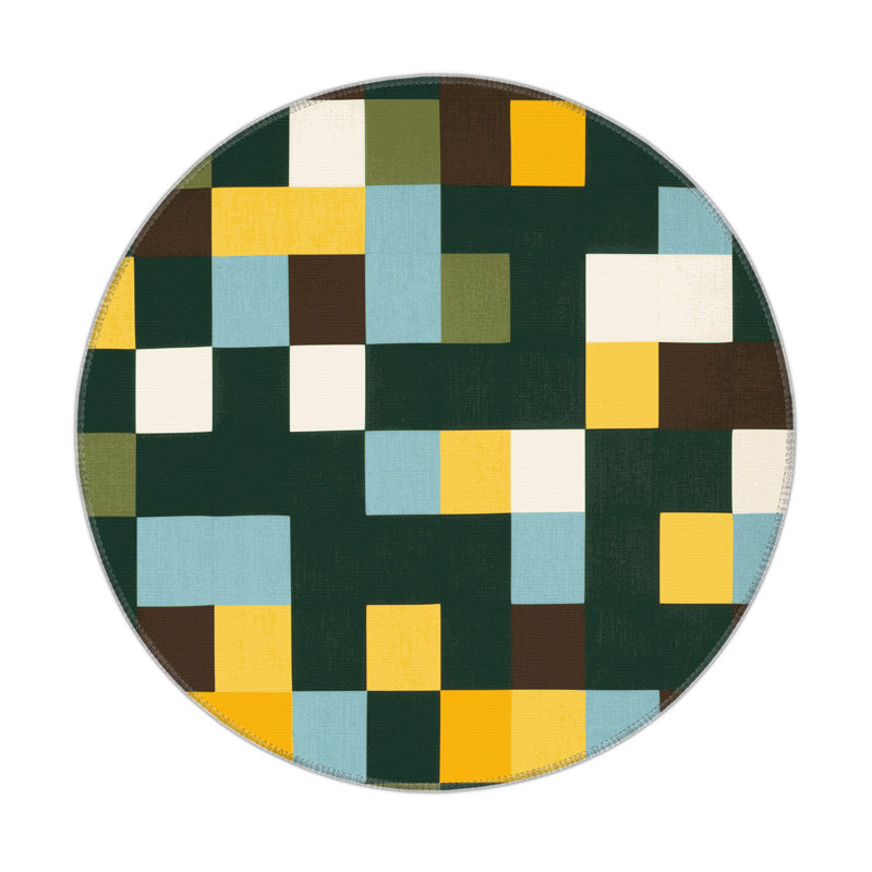 Digital Dunes Indoor And Outdoor Area Rug, Round 5'