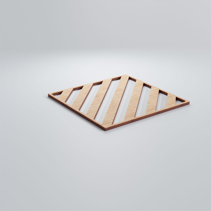 Panneaux muraux décoratifs en bois Rothwell, Aulne, H 7 3/8 po x l 7 3/8 po x P 1/4 po
