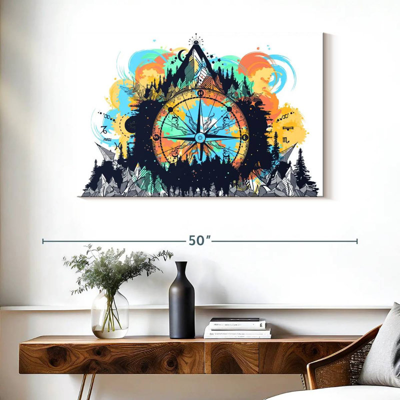 Senne Mountain Hiking Compass, 26" H x 39" W