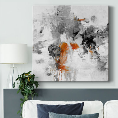 Toile tendue gris-orange brûlé