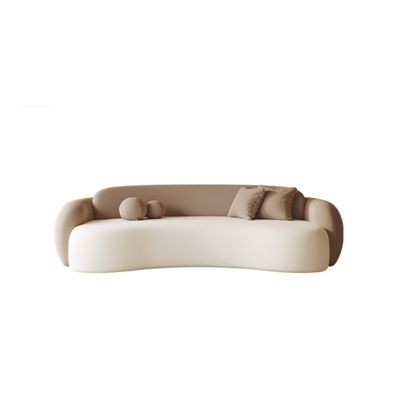 Canapé en velours brossé bicolore 82,68 po kaki foncé et blanc, H 27,56 po x l 82,68 po x P 41,34 po, 3