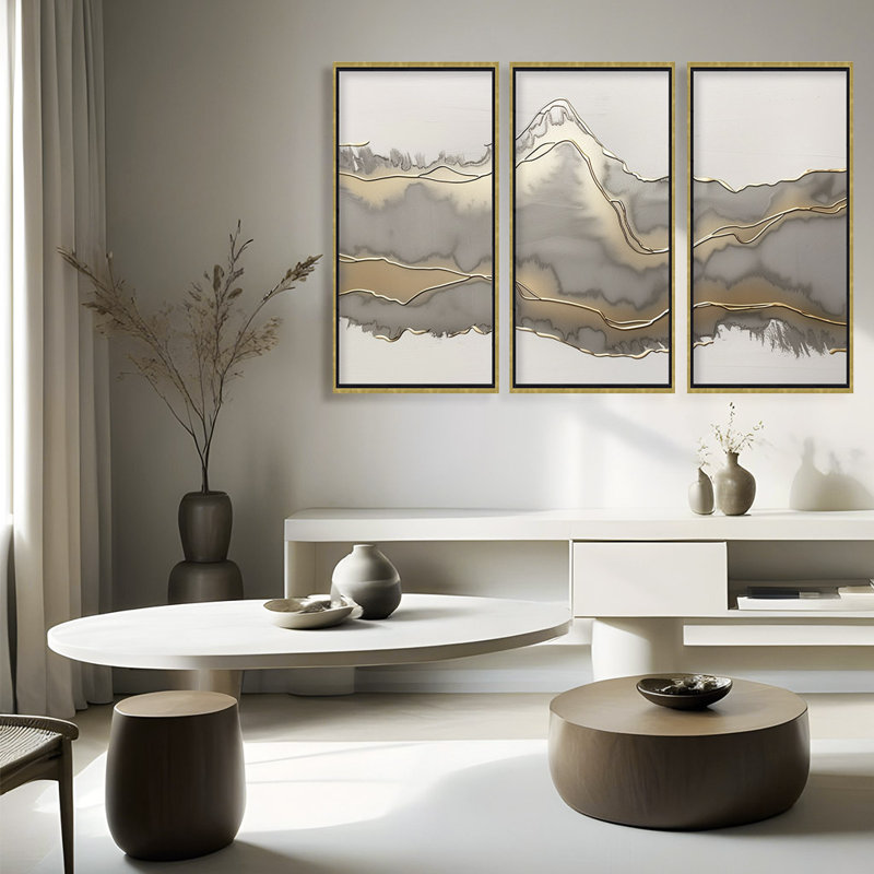 Nature Inspired Metallic Landscape Trptych