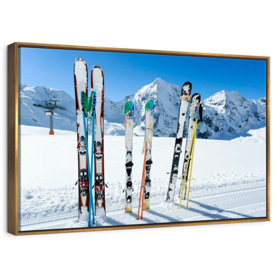 Skis des montagnes enneigées