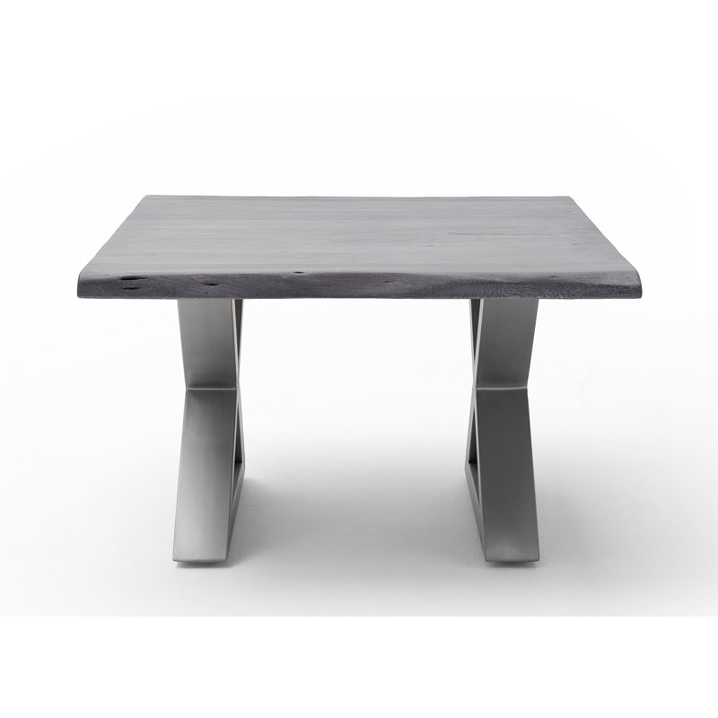 Edmunds Cross Legs Coffee Table, Grey/Brown/Blue, Stainless Steel