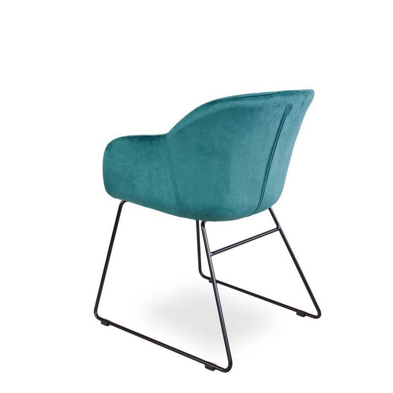 Oretta 43cm H Velvet Upholstered Armchair, Green