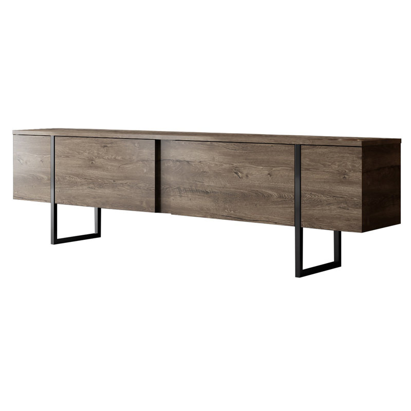 Krisann TV Stand For TVs Up To 78'', Walnut/Black
