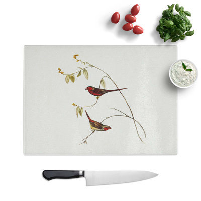 Tempered Glass Crimson Finch Chopping Board