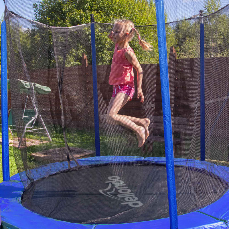 Dellonda ft Round Backyard Trampoline with Safety Enclosure