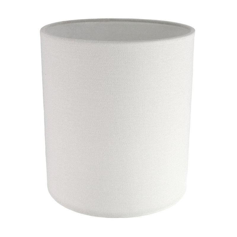 16cm Linen Drum Lamp Shade, White