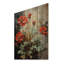 Red Geraniums Scarlet Bloom Patchwork I - Impression florale et botanique sur bois de pin naturel-404391853