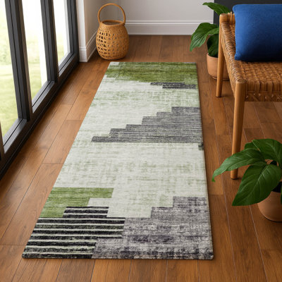 Premium Machine Washable Ashington AMF1829 Geometric Rug