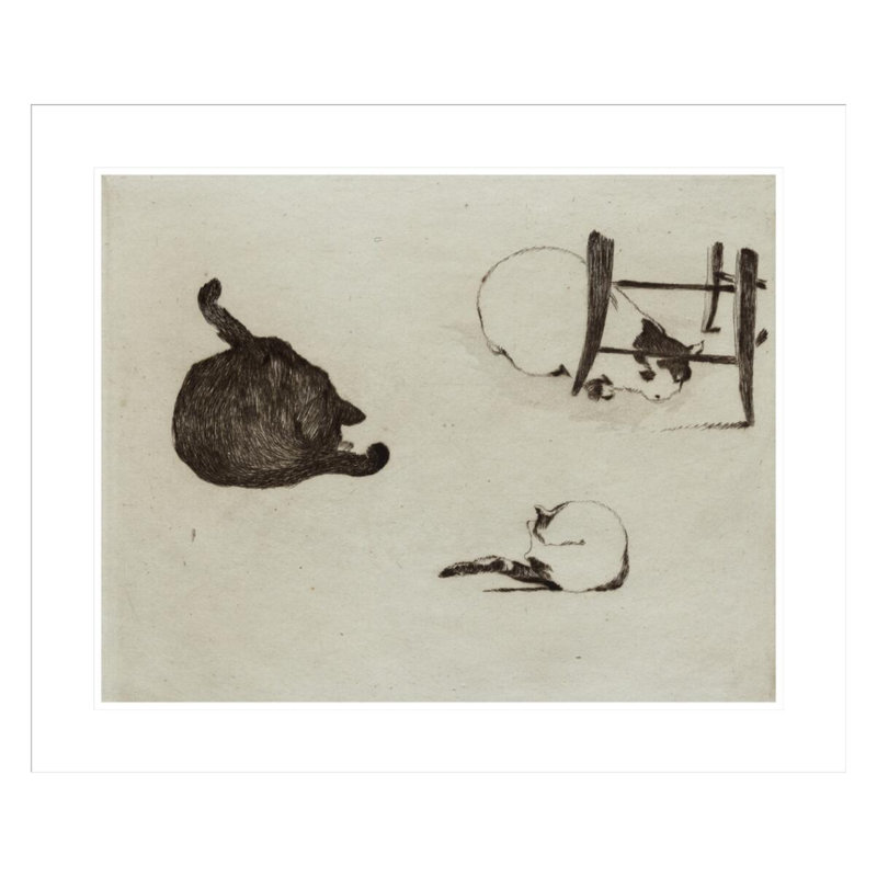 «Les chats» par Édrede Manet, impression giclée sur cadre, H 23,5 po x l 28,27 po