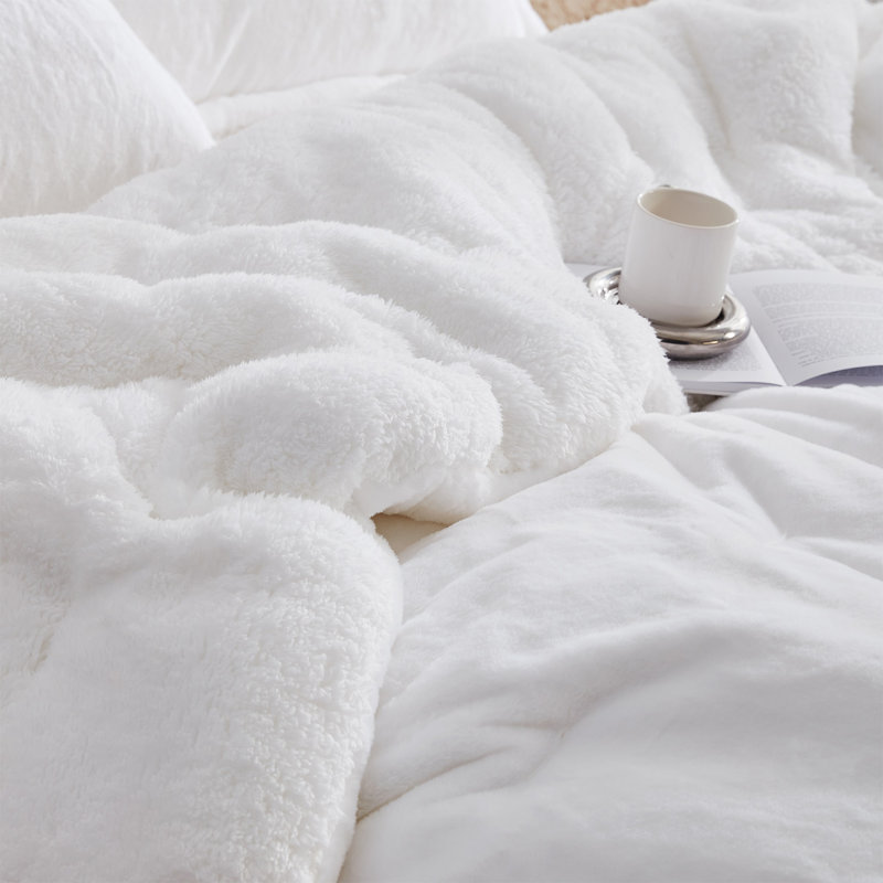 Ensemble d'édredon surdimensionné Chunky Bunny x OG, Édredon pour grand lit + 2 taies décoratives sta, Blanc
