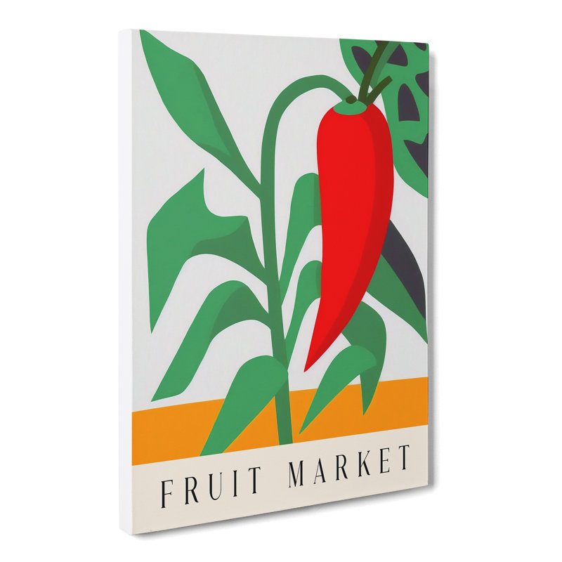 Fruit Market Exhibition Red Chili Pepper Vol.6 - Wrapped Canvas, 91cm H x 60cm W x 3cm D
