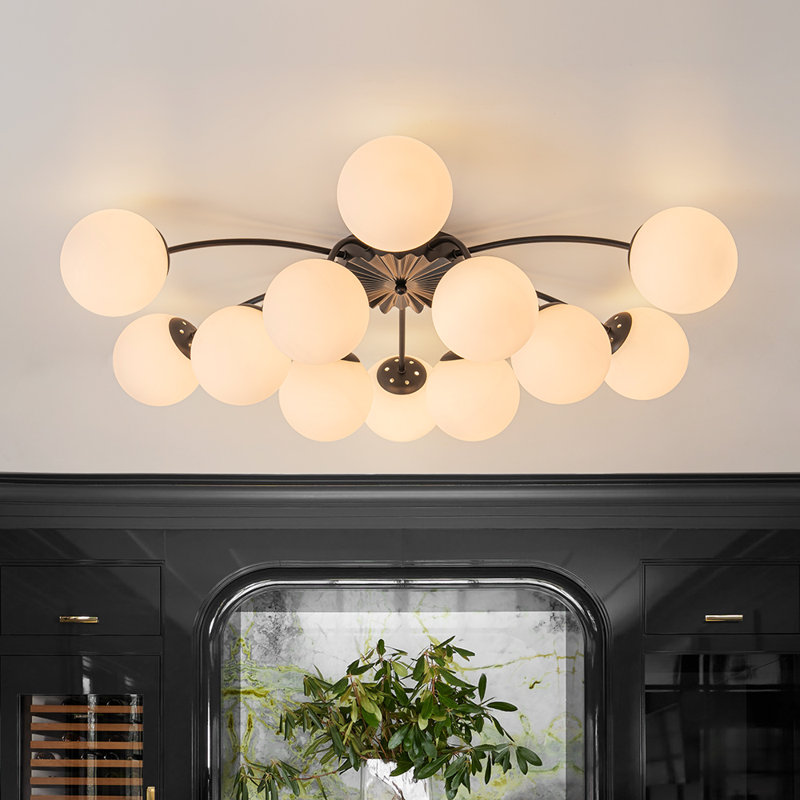 Coblitz Glass Semi Flush Mount , Matte Black