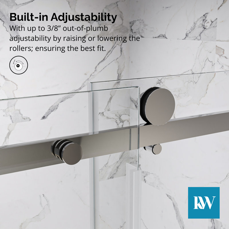 60-Inch Chrome Frameless Double Sliding Shower Door with Clear Glass
