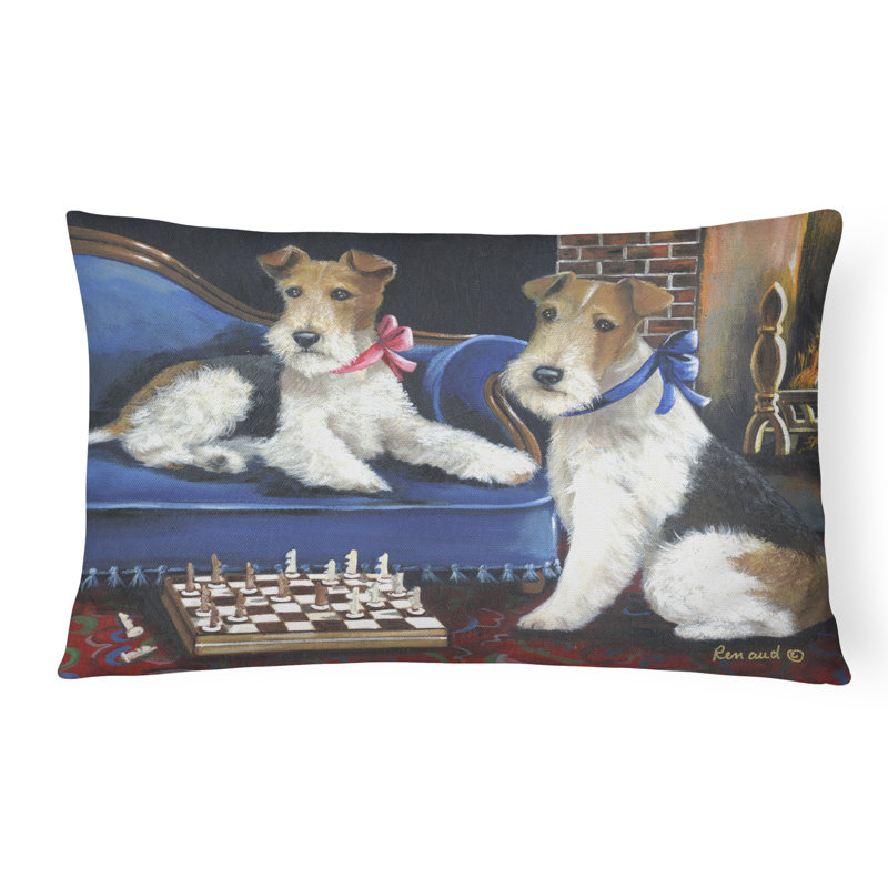  Housse et insert de coussin d'extérieur pour l'extérieur, Fox-terrier échec et mat