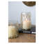 Porte-bougie en verre transparent avec motif de fleurs sauvages vertes, 4,9 po x 7 po