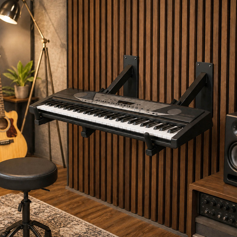 Support de clavier mural, support de clavier de piano réglable en acier avec bras télescopiques