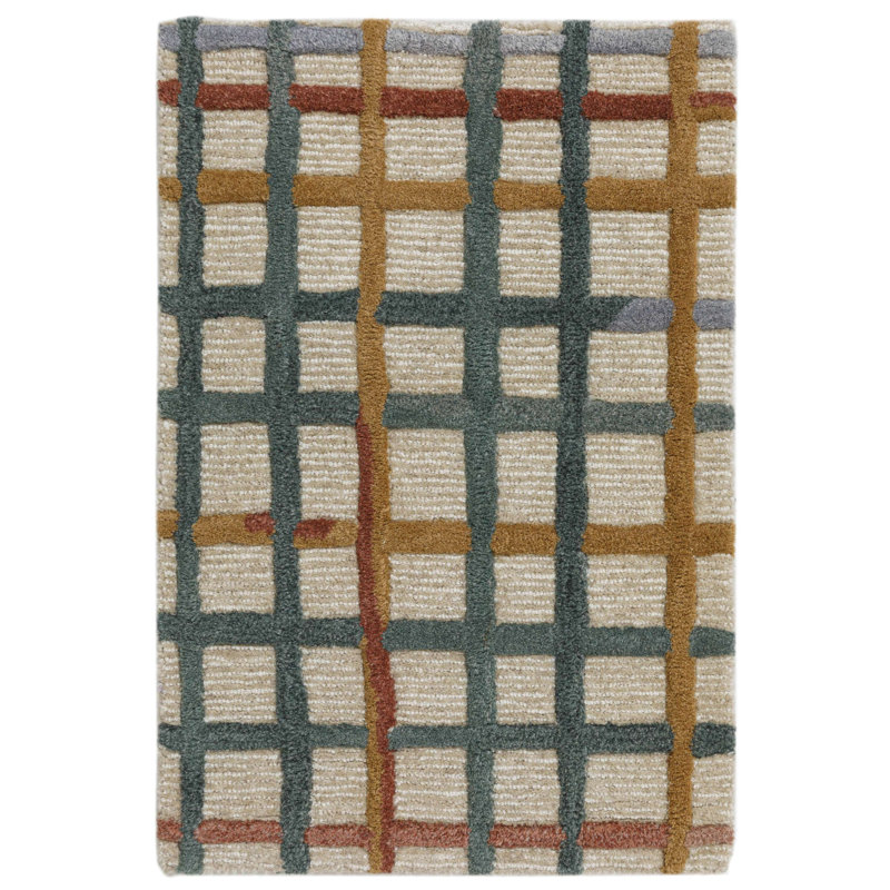 Polychrome: tapis moderniste touffeté à la main en multicolore, Rectangle 2' x 3'