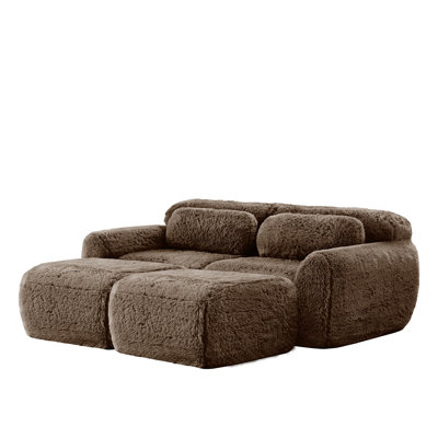 80.3" U-Shaped 2-Seater Sofa with Ottoman