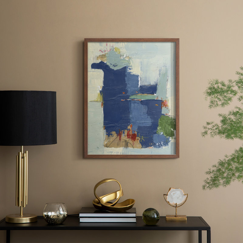 Blues I, reproduction encadrée - bois massif, H 15 po x l 12 po, Noyer