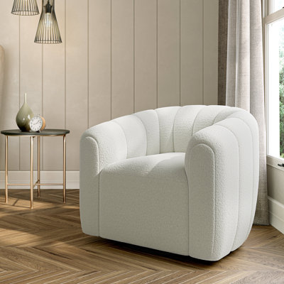 Lerin Upholstered Swivel Barrel Chair